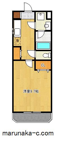 メゾーネマルクⅤ(1K/5階)の間取り写真