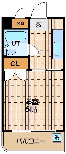 東洋ライオンズ野田(1K/4階)の間取り写真