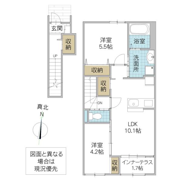LOULOU(2LDK/2階)の間取り写真