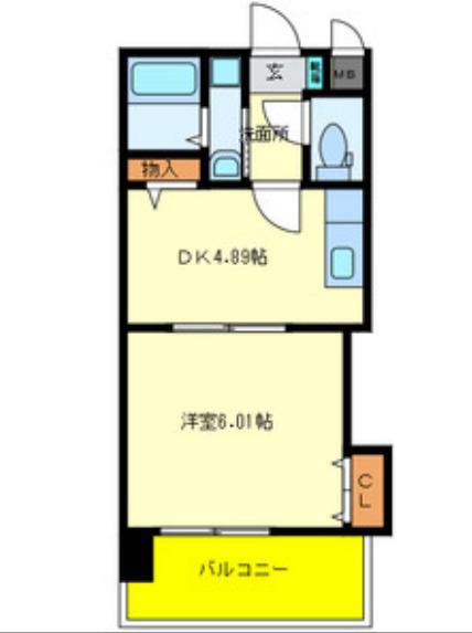 グレース黒崎(1DK/4階)の間取り写真