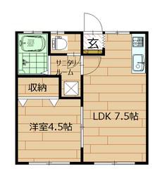 SUNMALL高島(1LDK/1階)の間取り写真
