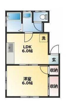 蓮田ビル(1DK/3階)の間取り写真