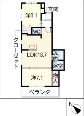 ムッターハウス(2LDK/3階)の間取り写真