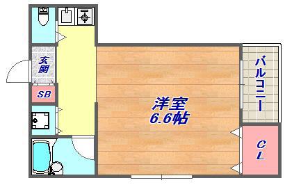 ステイシア甲南(1K/3階)の間取り写真