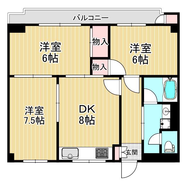 レスポワール志木(3DK/3階)の間取り写真