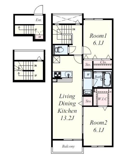 アーサー住之江(2LDK/3階)の間取り写真