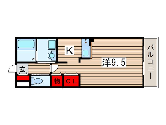 アバンシー緑町(1K/1階)の間取り写真