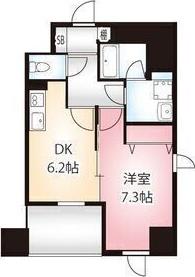 ディアコート白川(1DK/8階)の間取り写真