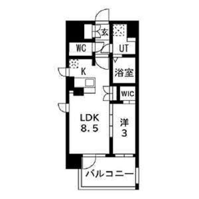 アーバンパーク御幣島(1LDK/5階)の間取り写真
