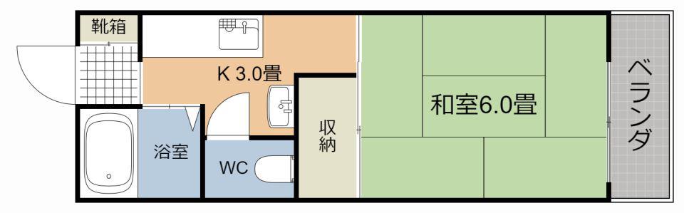 レジデンス久野(1K/4階)の間取り写真