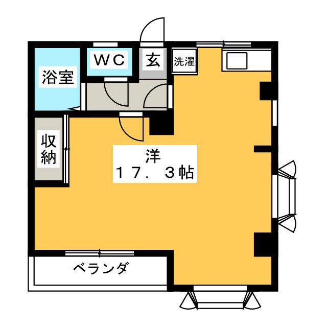サニーハイツ(ワンルーム/2階)の間取り写真