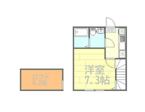 トレスコーマセカンド(1K/2階)の間取り写真