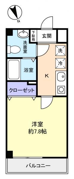 C-SQUARE奏の杜(1K/3階)の間取り写真