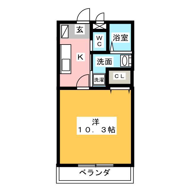 オルトラーノ(1K/1階)の間取り写真