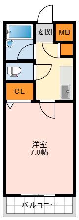 グランエクセル北花田(1K/3階)の間取り写真