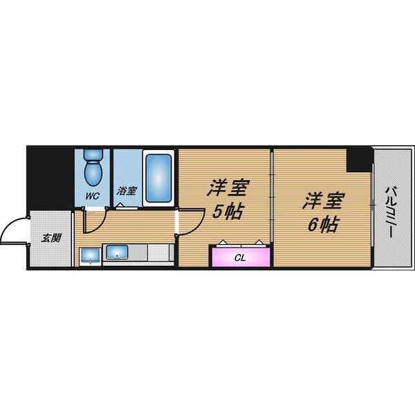 RIORA塚本I(2K/1階)の間取り写真