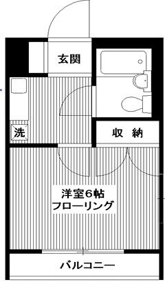 サンシャイン千歳烏山(1K/2階)の間取り写真