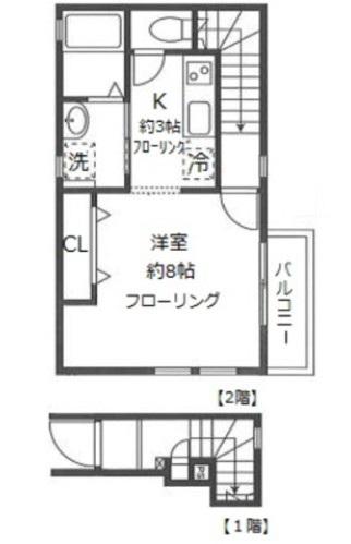 シャンブル(1K/1階)の間取り写真