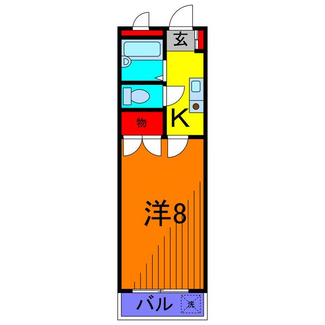 サンコスモス(1K/1階)の間取り写真