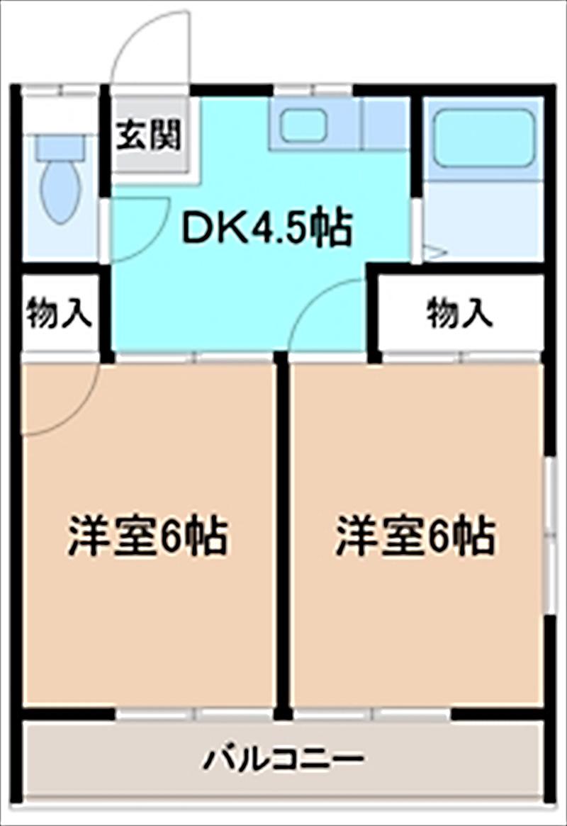 メゾンT1(2K/1階)の間取り写真