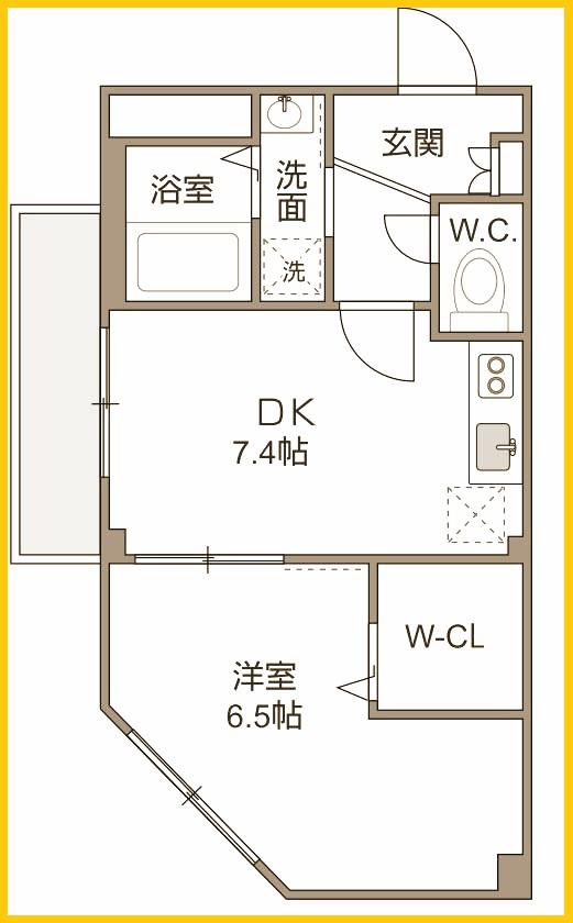 ファーストレジデンス東寺尾(1DK/1階)の間取り写真