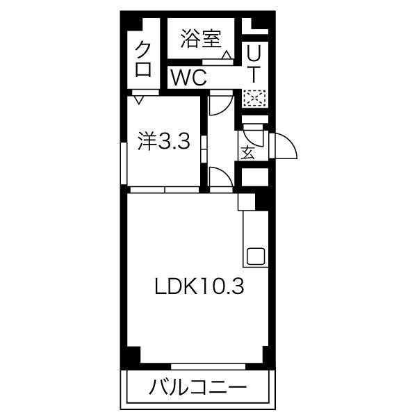 ティーブロッサム(1LDK/5階)の間取り写真