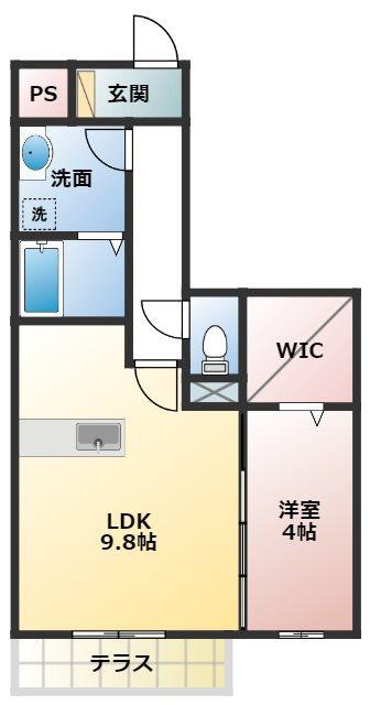 オーハネレジデンス(1LDK/2階)の間取り写真