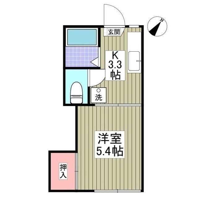 サンライズコーポ 幕張本郷II(1K/1階)の間取り写真