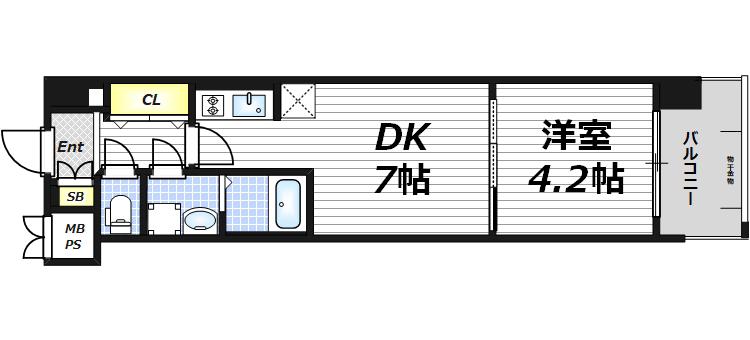 レオンコンフォート梅田北(1DK/8階)の間取り写真