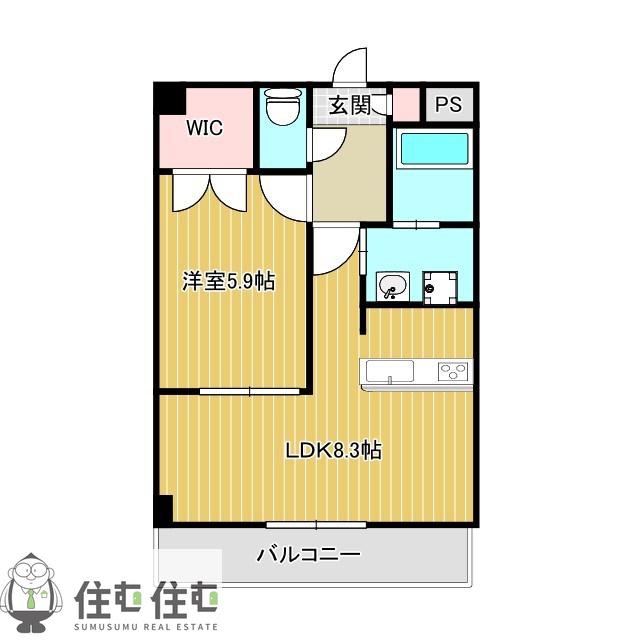 グリーンフィールズ大進(1LDK/2階)の間取り写真