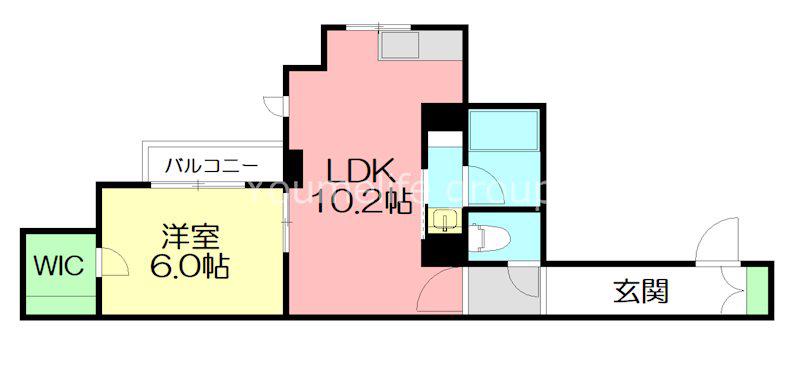 フラワー(1LDK/2階)の間取り写真