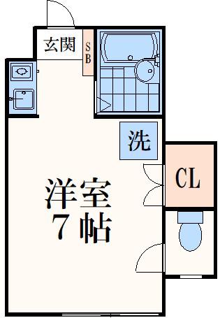 ドリームコート南平(ワンルーム/1階)の間取り写真