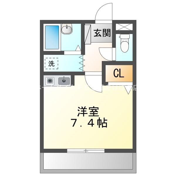 ホワイトアロー(ワンルーム/2階)の間取り写真