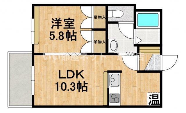 ハイツTKYII(1LDK/1階)の間取り写真
