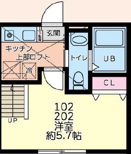 エムケーワイ淵野辺(1K/1階)の間取り写真