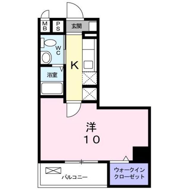 グランツ ハウス 北野(1K/2階)の間取り写真
