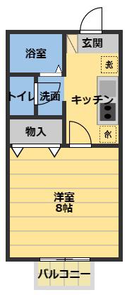 MAISON CLAIR(1K/2階)の間取り写真