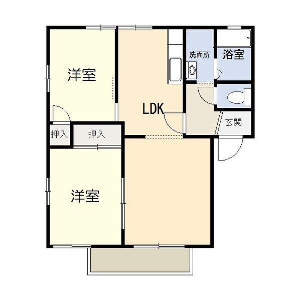 ぱすとらる51A(2LDK/2階)の間取り写真