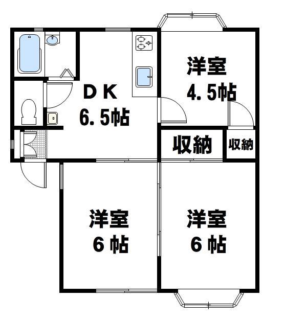 ビラ桜山(3DK/1階)の間取り写真