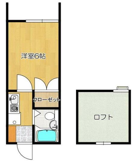 第2クローバーハイツ(1K/1階)の間取り写真