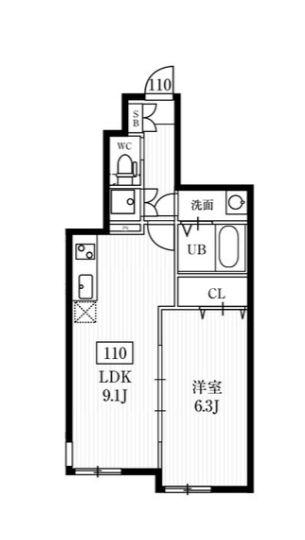 ミハス新大塚(1LDK/1階)の間取り写真