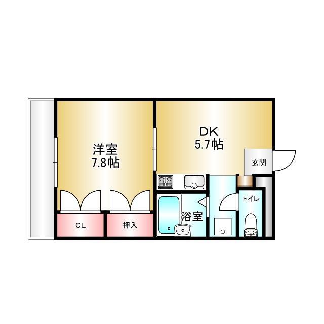 JYURAKU(1DK/2階)の間取り写真