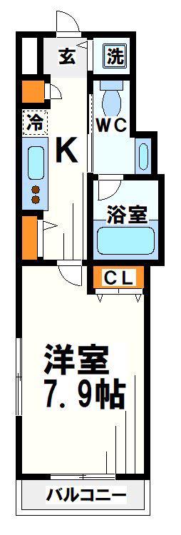 プライムアーバン烏山コート(1K/3階)の間取り写真