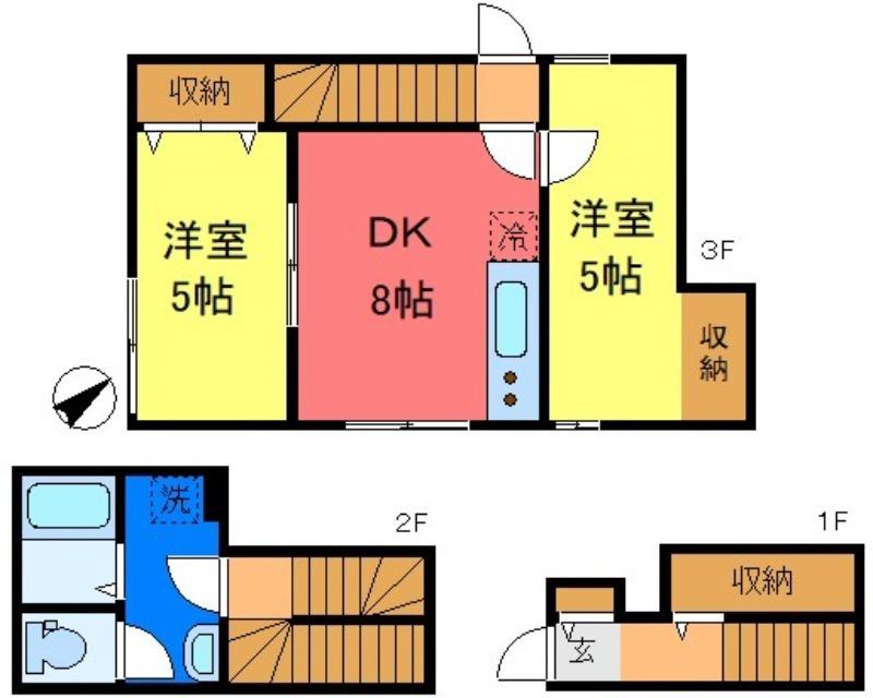 ユアーズホーム(2DK/3階)の間取り写真