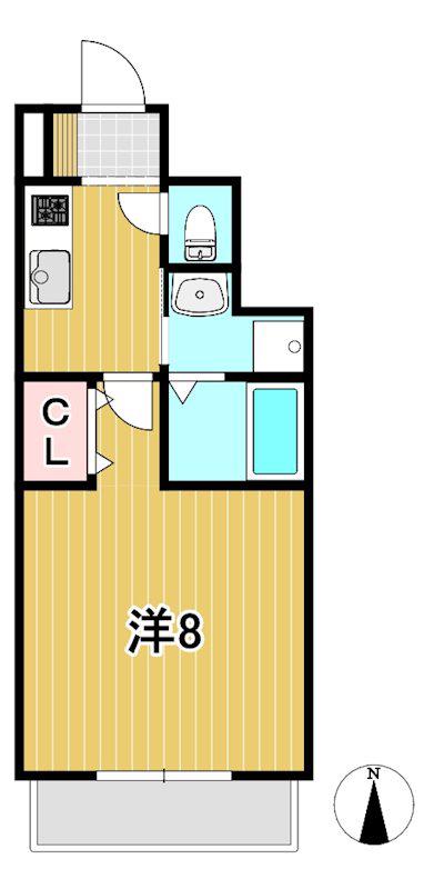 メールシャンI(1K/1階)の間取り写真