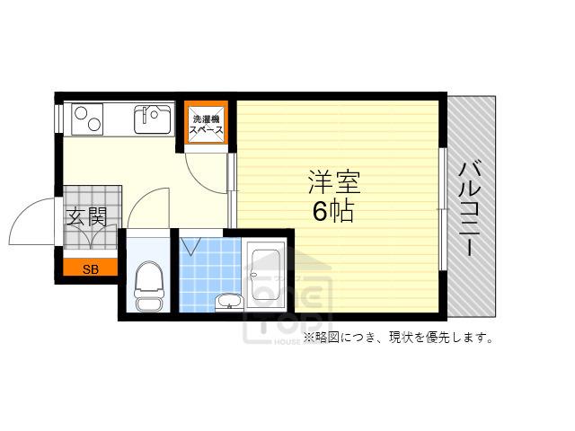 有馬パレス江坂(1K/3階)の間取り写真