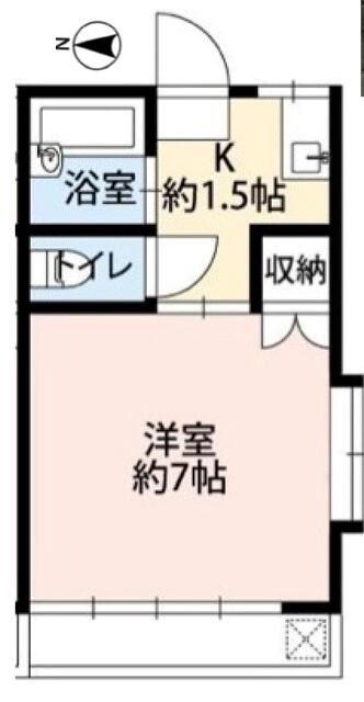 アローヒルズ(ワンルーム/2階)の間取り写真