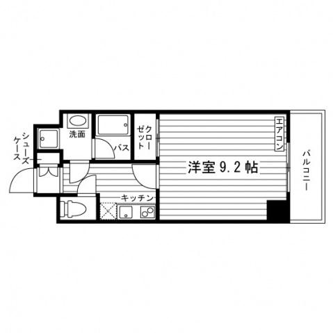 AMBICIAはるひ野(1K/5階)の間取り写真