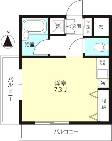 ポンドパイン瀬田(ワンルーム/3階)の間取り写真