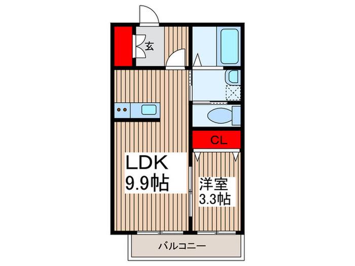 ペレグリン(1LDK/1階)の間取り写真
